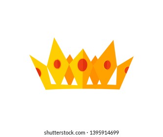 Set of vector gold crowns. Vector illustration