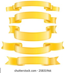 set of vector gold ribbons. CMYK