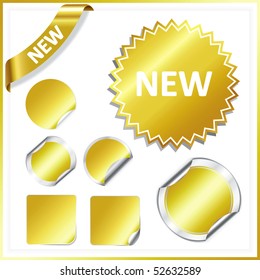 Set vector gold stickers