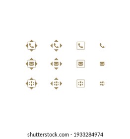set of vector golden feedback and communication icons