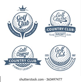 Set Of Vector Golf Country Club Logo