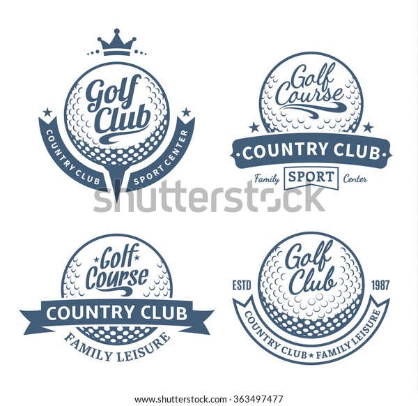 Set Vector Golf Country Club Logo Stock Vector (Royalty Free) 363497477
