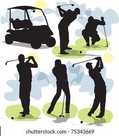 set vector Golf silhouettes