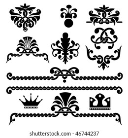 Set of vector gothic design elements