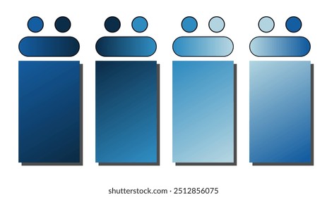 Set of vector gradient background. Cover set design with midnight blue, dark blue, blue, baby blue color. Beautiful abstract gradient for covers, wallpapers, branding, business cards