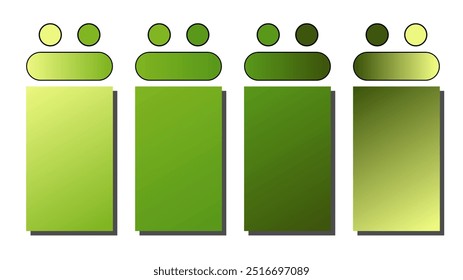 Set of vector gradient background. Cover set design with olive green, lime green, yellow green, green color. Beautiful abstract gradient for covers, wallpapers, branding, business cards