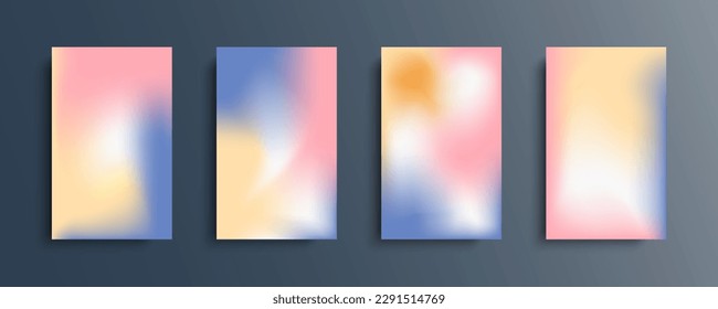 Set of vector gradient backgrounds in bright colors. For brochures, booklets, banners, posters, magazines, branding, social media and other projects. For web and print.