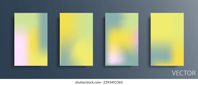 Set of vector gradient backgrounds in bright colors. For brochures, booklets, banners, posters, magazines, branding, social media and other projects. For web and print.