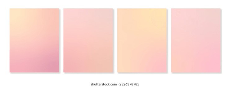 Set of vector gradient backgrounds in delicate pink colors. For covers, wallpapers, branding, social media and other projects. For web and print.