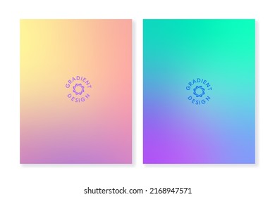 Set vector gradient backgrounds in warm   cold colors  For covers  wallpapers  overlays  social media   other projects  For web   print 