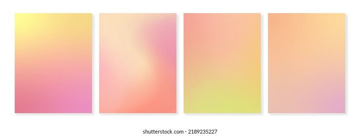 Set of vector gradient backgrounds in warm summer colors. For covers, branding, social media and other projects. For web and print.