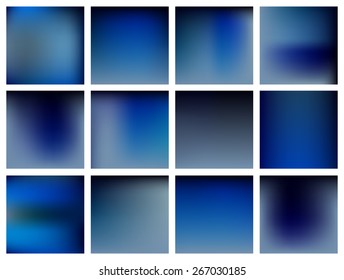 Set of vector gradient, blur backgrounds.
