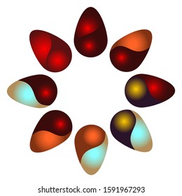 Set of vector gradient Easter eggs.