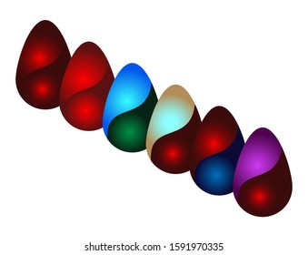 Set of vector gradient Easter eggs.