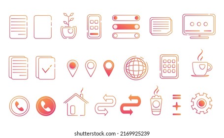 Set of vector gradient icons.