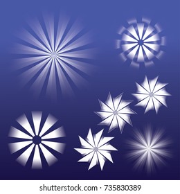 A set of vector gradient rays background 