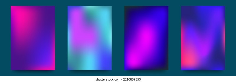 Conjunto de gradientes vectoriales en tonos azules. Para cubiertas, fondos de pantalla, marca y otros proyectos. Invierno, paleta de vacaciones. Ilustración del vector
