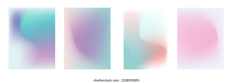 Conjunto de gradientes vectoriales en colores pastel. Para cubiertas, fondos de pantalla, marca y otros proyectos.