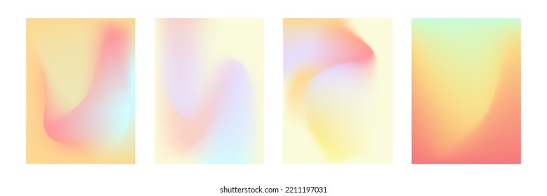 Set of vector gradients in pastel colors. For covers, wallpapers, branding and other projects.