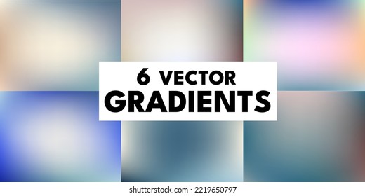 A set of vector gradients in trending cool color combinations. For covers, wallpapers, branding and other projects. You can use gradients for any of the projects.