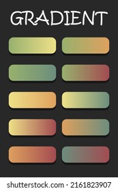 Set of vector gradients for your design. Multicolored gradients. Vector