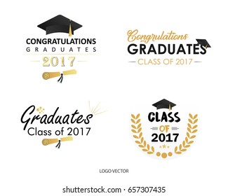 Set Of Vector Graduates Class Of 2017 