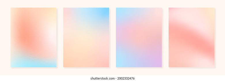 Conjunto de gradientes de grano vectorial en colores pastel  Para cubiertas  fondos de pantalla  marca y otros proyectos  Puede utilizar una textura granulada para cualquiera de los gradientes 