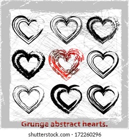 Set vector grange hearts. Vector illustration.