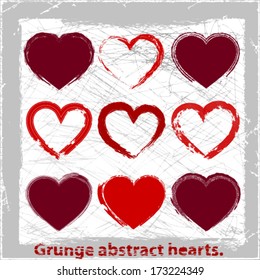 Set vector grange hearts. Vector illustration.