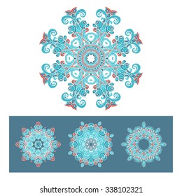 set of vector graphic abstract damask ornamental designs. Luxury royal pattern. Vintage design ornamental tiles. Damask Vector Pattern. Elegant floral abstract elements