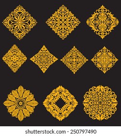 set of vector graphic abstract ornamental designs