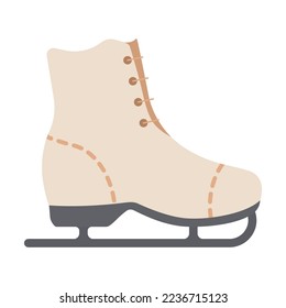 A set of vector graphic for Christmas, winter season items icon vacation, holiday illustration. ice skating shoes 