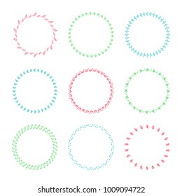 Round Flower Vector Frame Set Stock Vector (Royalty Free) 285309935 ...