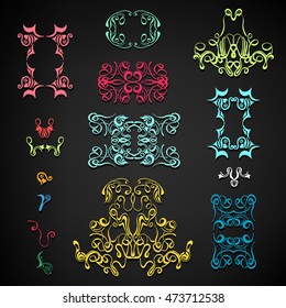 Set of vector graphic elements for design