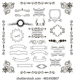 Set of vector graphic elements for design