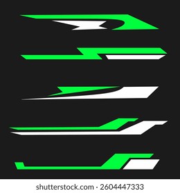 Set of vector graphic illustrations of abstract design stickers for cars and more