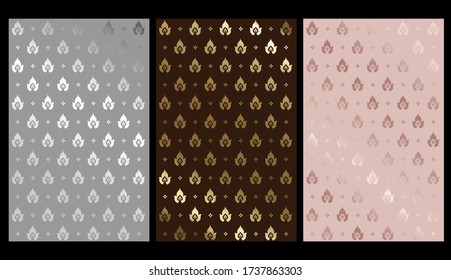 Juego de gráficos vectoriales de oro premium. Se adapta a un diseño de embalaje de primera calidad o a un fondo decorativo y de lujo. Rose Golden, Impresión textil, lujoso diseño de moda simple.