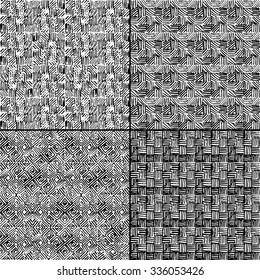 set of vector graphic simple hatching backgrounds 