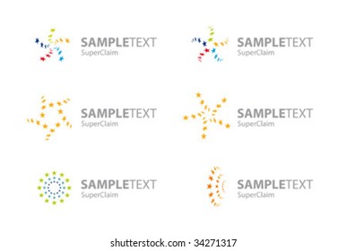Set of vector graphic star elements