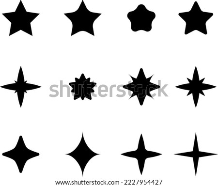 Set of vector graphic stars