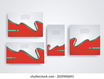 set of vector graphic of unification day of bulgaria celebration, Modern wave vector background with bulgaria flag colors