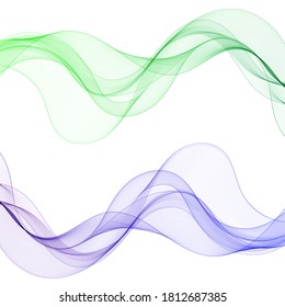 set of vector graphic waves on white background