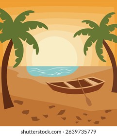 Set of vector graphics celebrating Summer Solstice. Features smiling suns, sunflowers, beach scenes, trees and relaxation elements. Ideal for seasonal greetings and social media.