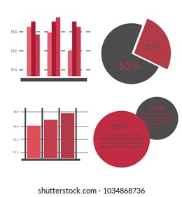 Set of vector graphics. Diagrams, isolated on a white background. Global economy statistic information. Business concept
