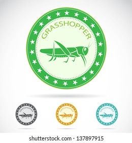 Set of vector grasshopper label on white background