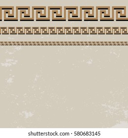 Set of the vector Greek ornament for graphic design. Vector illustration. Vintage old wall background