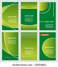 set of vector green business card