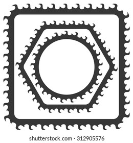 Set of Vector  Grey Frames Isolated on White Background