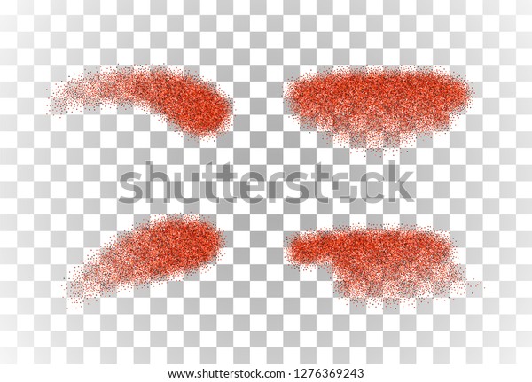 Set of vector ground\
red pepper elements isolated on transparent background. Red cayenne\
or chilli pepper, paprica powder. Spicy seasoning. Culinary design\
elements.