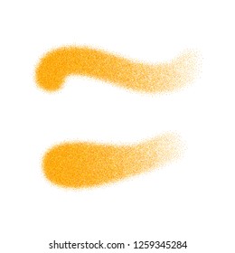 Set of vector ground turmeric isolated on white background. Yellow turmeric powder. Kitchen herbs. Oriental spices. Culinary design elements.